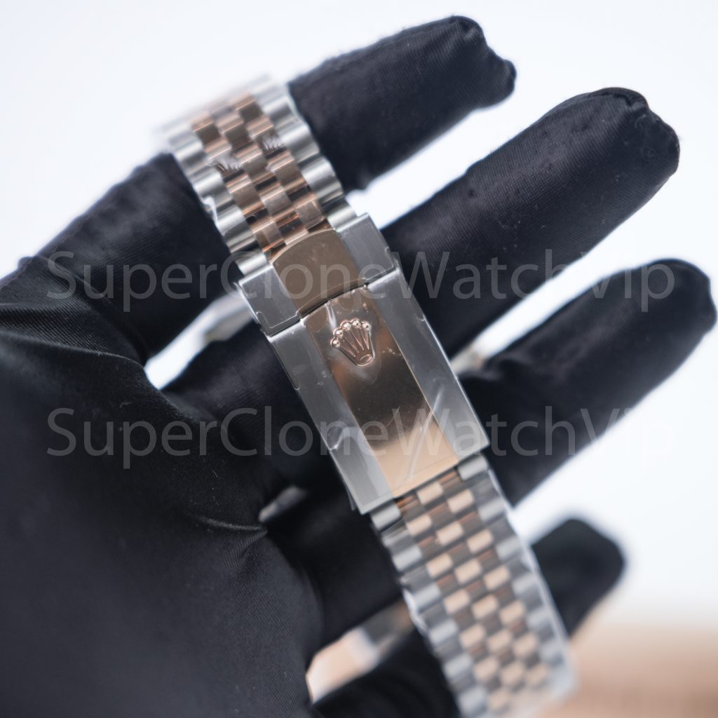 Rolex Datejust 126331 Two-Tone Rose Gold Chocolate Dial Fluted Bezel Jubilee Bracelet 41mm Replica Watches - 8-15-scaled