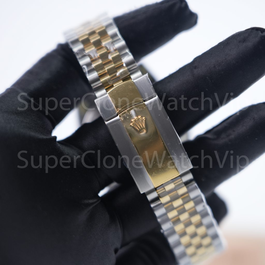 Rolex Datejust 126333 "Wimbledon" Two-Tone Yellow Gold Slate Grey Dial Fluted Bezel Jubilee Bracelet 41mm Replica Watches - 8-23-scaled