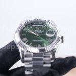 Rolex Day-Date 40 228239 904L Steel Green Sunray Dial Roman Numerals Fluted Bezel President Bracelet 40mm Replica Watches - 8-7-scaled