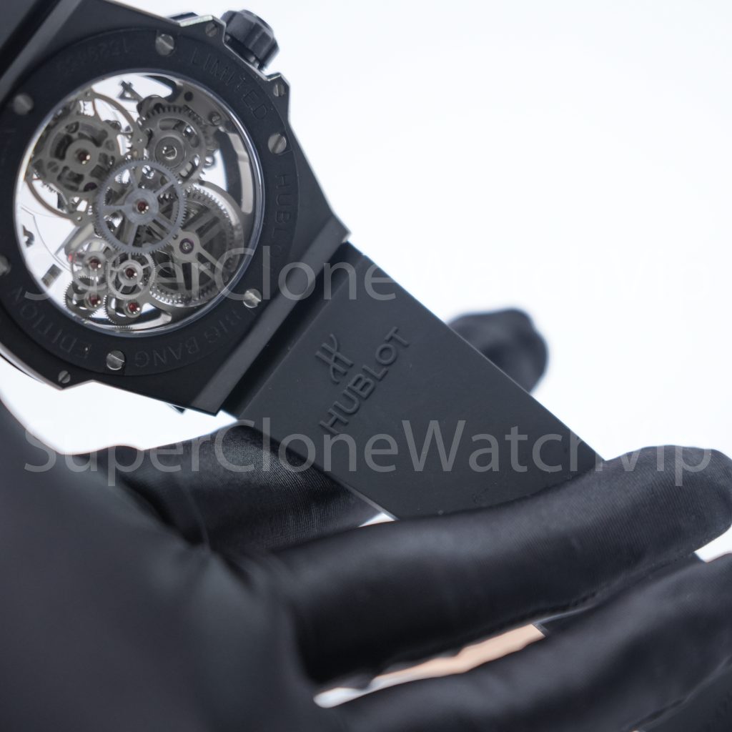Hublot Big Bang 429.CX.0170.RX Black Ceramic Tourbillon Skeleton Dial Black Ceramic Bezel Black Rubber Strap 45mm Replica Watch - 9-3-scaled